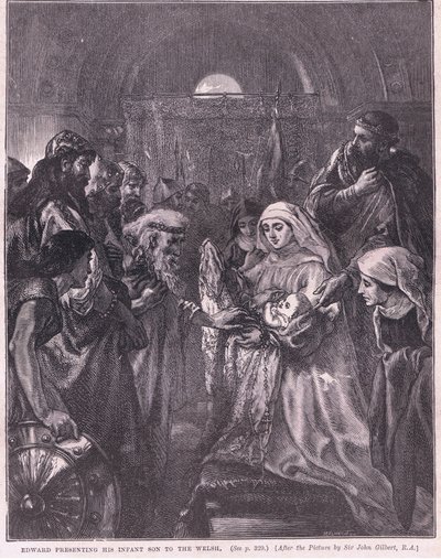 Edoardo presenta il suo figlio neonato ai gallesi AD 1282 da John Gilbert